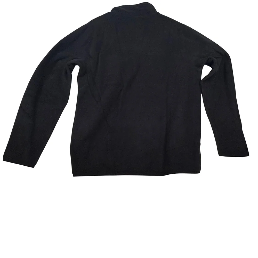 32 Degrees Heat Mens Fleece Pullover Mock Neck Snap Button Black Medium NEW